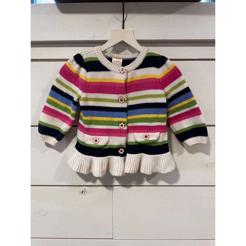 Gymboree Girls Cardigan with Flower Buttons Size 6-12 Months